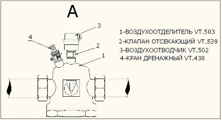 Воздухоотводчик на схеме