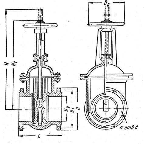Чугунная задвижка чертеж