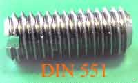 М16*25 винт установочный с тупым концом с прямым шлицем, б/п кл.пр. 5.8 DIN551 