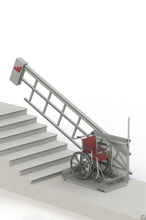 Подъёмник наклонный для инвалидов габаритные размеры площадки не более 992x900 мм, длина подъема не более 8 м