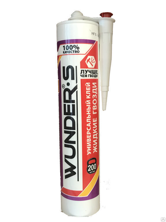 Жидкие гвозди WUNDER-S, универсальные белые 310 мл, 24 шт в коробке