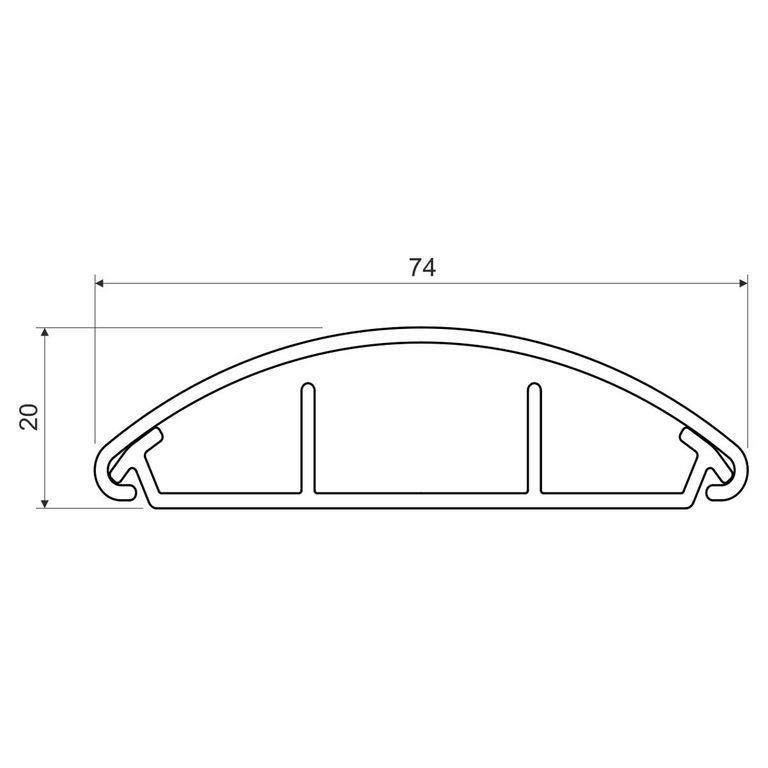 Короб напольный 18x75х2000мм алюминиевый