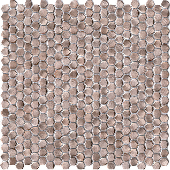 Керамическая плитка Керамин L Antic Colonial Gravity Aluminium Hexagon Rose Gold Мозаика 30,7x30,4