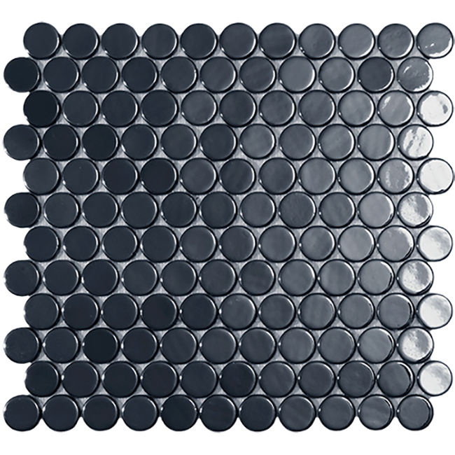 Керамическая плитка Керамин Vidrepur Circle № 6005 Чёрный Мозаика 30,6х31,4