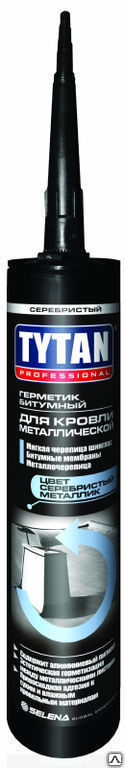 Герметик для кровли металлической TYTAN Professional Битумный, серебристый