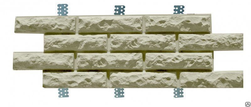 Панель фасадная Сургутский бессер 280х750 мм толщина камня 40 серая