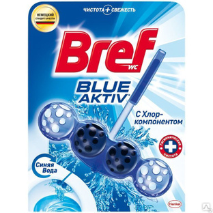 Подвесной блок для унитаза Bref "Blue Activ, с хлор-компонентом, 50г, блист