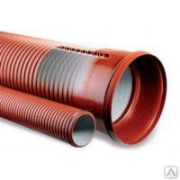 PRAGMA - канализационные трубы из полипропилена с двойной стенкой. Наружная гофрированная поверхность - рыжего цвета, внутренняя гладкая поверхность - белая. 