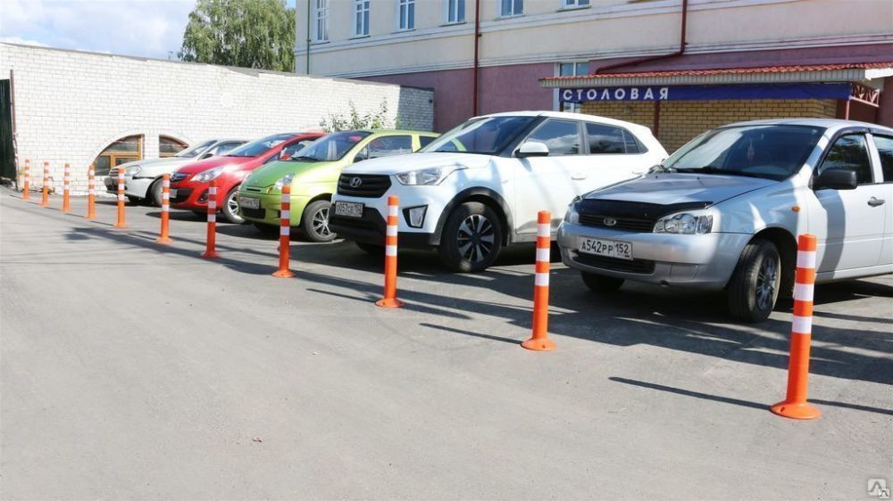 Разделительный дорожный гибкий столбик 750мм ОРАНЖЕВЫЙ РФ. Парковочный ...