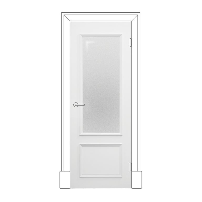 Полотно дверное Олови 825x2040 Петербургские двери 2 белое М9, стекло