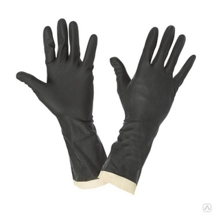 Перчатки технические резиновые КЩС тип 2, черные 