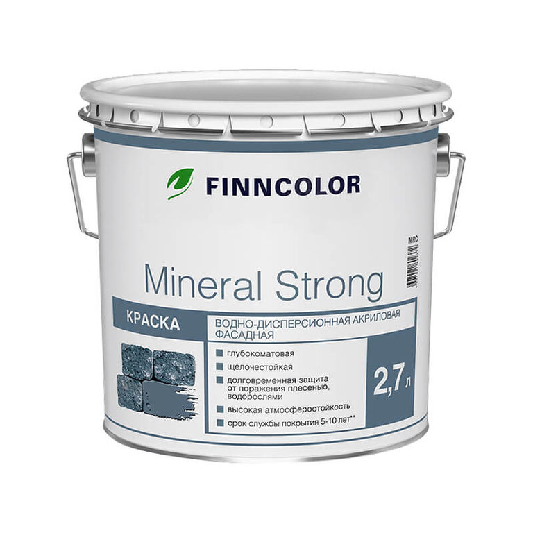 Краска фасадная водно-дисперсионная Finncolor Mineral strong MRA (2,7 л)