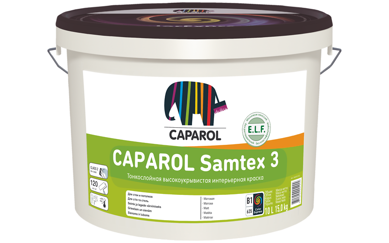 Краска ВД для вн/р CAPAROL Samtex 3 ELF База 3, 2,35 л (шт)