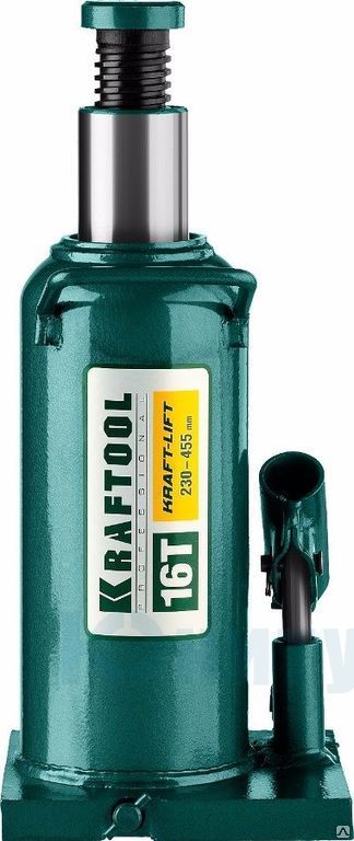 Домкрат гидравлический бутылочный "Kraft-Lift", сварной, 16т, 230-455мм