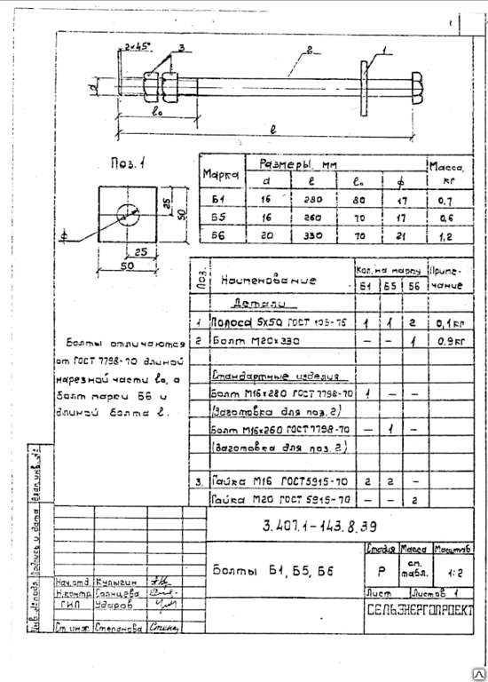 Болт б 250 чертеж