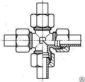 Соединение крестовое с шаровым ниппелем проходное ГОСТ 24499-80