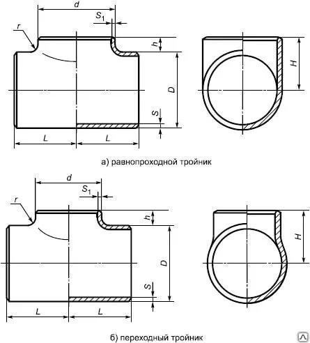 Тройник ГОСТ 16061-70 Тройники фланцевые для соединений трубопроводов по внутреннему конусу.