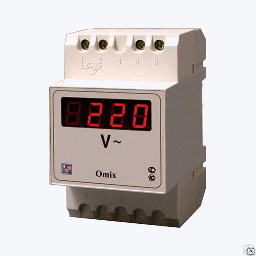Однофазный вольтмерт на DIN-рейку Omix D3-V-1-0.5 для измерения и индикации...