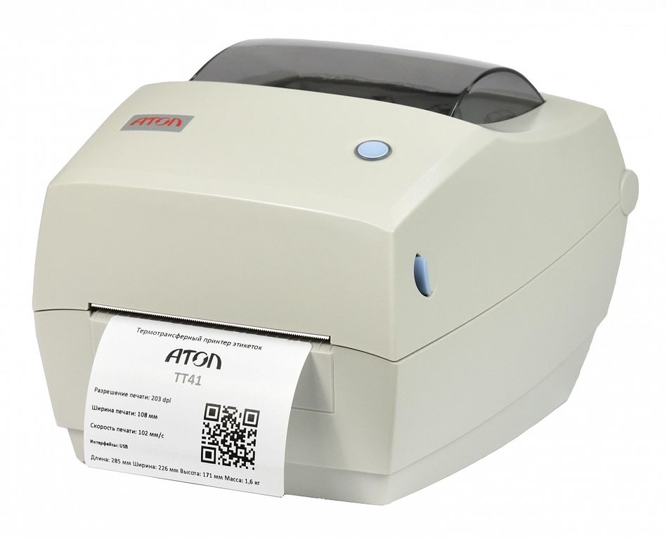 Термотрансферный принтер этикеток АТОЛ ТТ41 (USB, ширина печати 108мм)