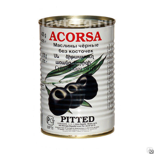 Маслины черные без косточки "ACORSA" 425 г. купить в Москве по ...