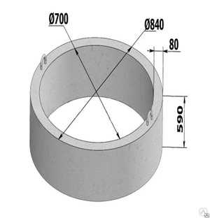 Кольцо стеновое КС 7.6  (КЦ 7.6) 700 х 840 х 590 