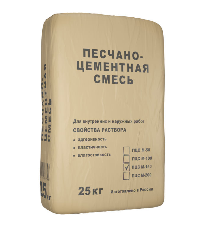 Цементно-песчаная смесь М-150 Зимняя до -10 , 25 кг