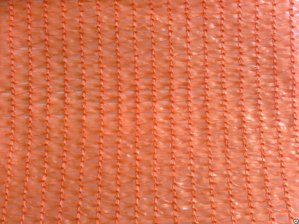 Сетка фасадная оранжевая для строительных лесов защитная затеняющая 80гр 3х
