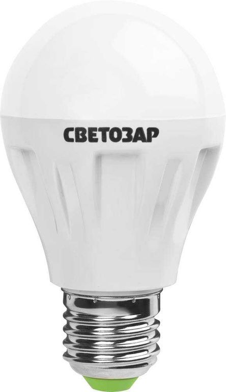 Лампа СВЕТОЗАР светодиодная "Super LUXX", цоколь E27(стандарт), яркий белый свет (4000К), 220В, 6Вт (50), СВЕТОЗАР, 4450