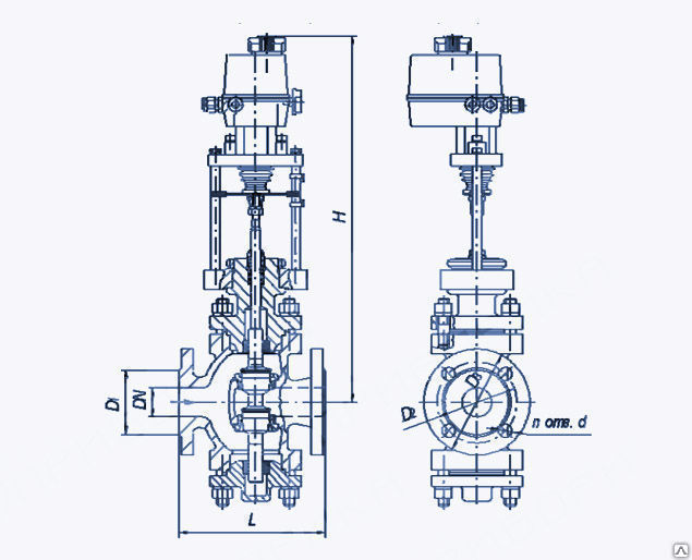 Клапан запорно-регулирующий односедельный фланцевый 25ч945п Ду65 Ру16