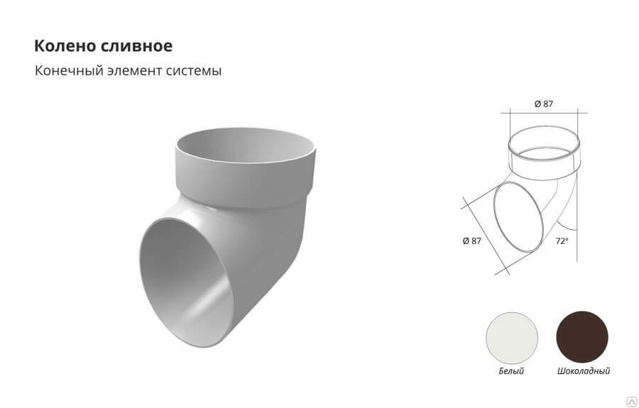 Водосточная система: Отлив водосточной трубы dмм., цена в Санкт-Петербурге от компании Анистрой
