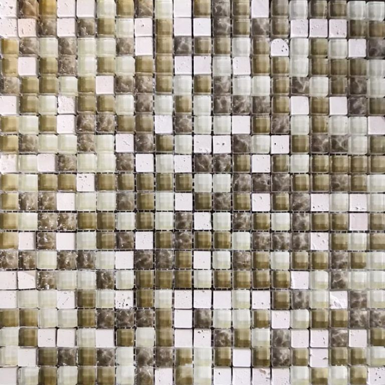 Мозаика Elada Mosaic. HK-32 (327x327x8 мм) бежевый микс Crystal+Stone