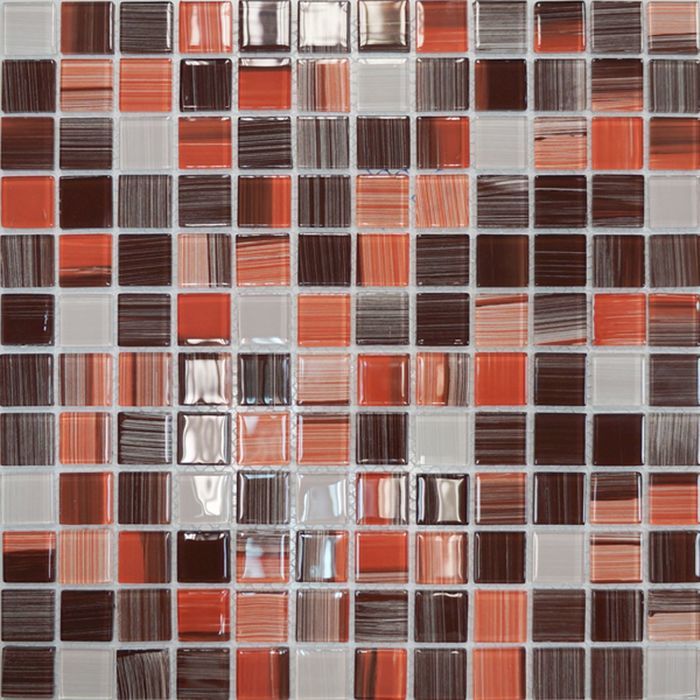 Мозаика Elada Mosaic. JSM-CH1024 (300x300x4 мм) терракотовый полосатый микс