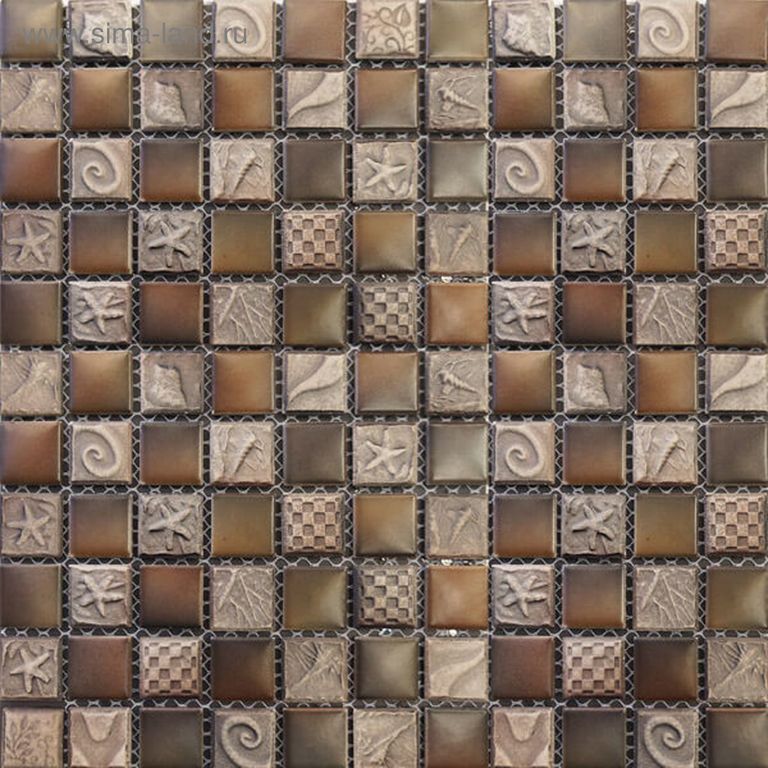 Мозаика Elada Mosaic. SН-W2564 (300x300x6 мм) шоколадный морской микс