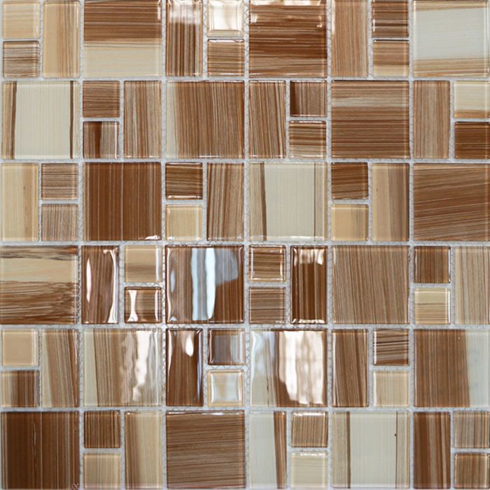 Мозаика Elada Mosaic. JSM-CH1019 (300x300x4 мм) бежевая полосатая mix size