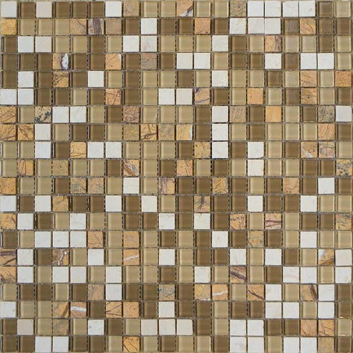 Мозаика Elada Mosaic. HK-42 (327x327x4 мм) песочный микс Crystal+Stone
