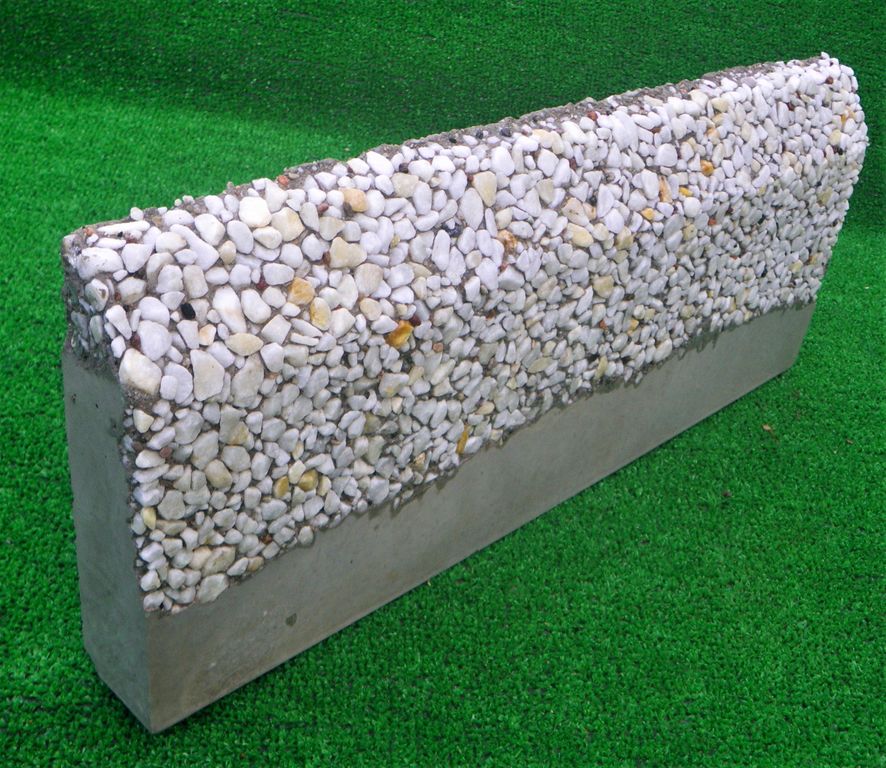 Бордюр тротуарный с каменной фактурой Мрамор, размер 50х20х3,5 см