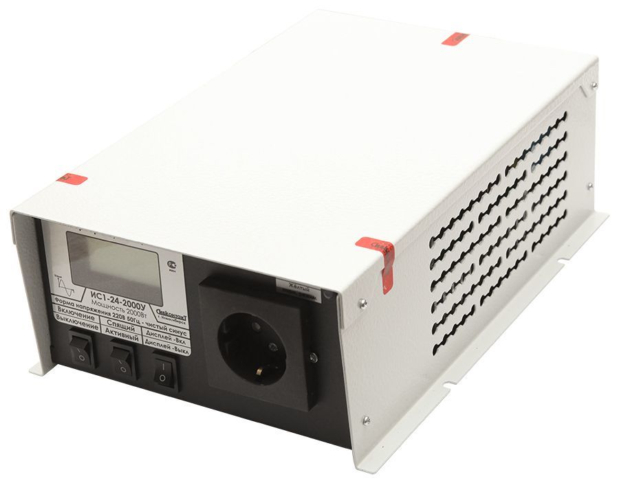 Инвертор ИС1-24-2000У инвертор DC/AC, 24В/220В, 2000Вт с ЖК-дисплеем