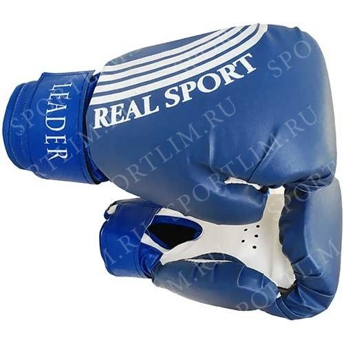 Перчатки боксерские LEADER10 унций, синий REALSPORT