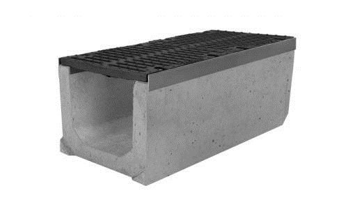 Лоток водоотводный бетон DRENLINE Super DN100 кл Е600 1000х165х165мм 45кг