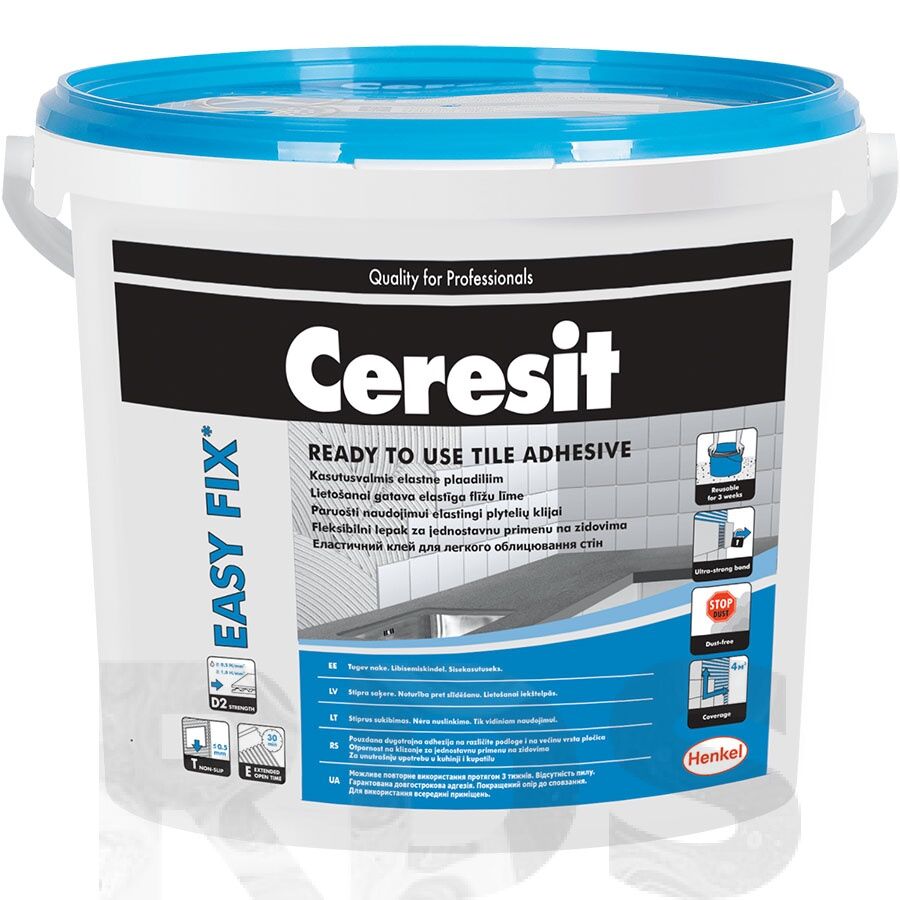 Клей для плитки, мозаики и мрамора Ceresit Easy Fix (D2) готовый 3,5 кг
