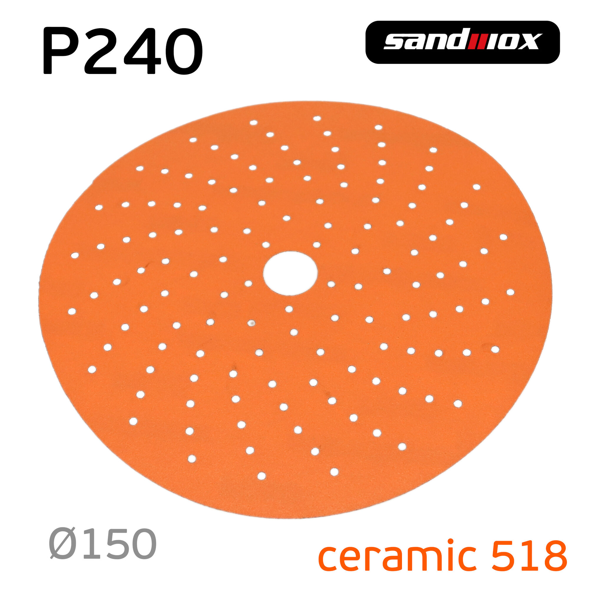 Круг Sandwox 518 (P240; 150мм) Orange Ceramic керамика multihole