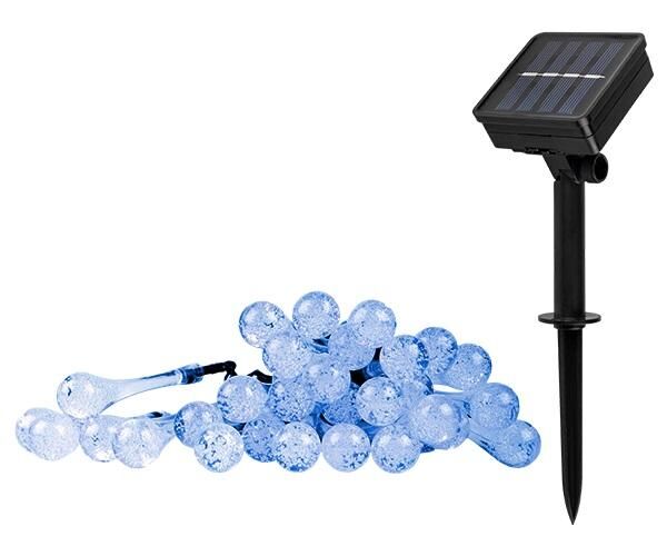 Светильник светодиодный SLR-G08-30B садовый; гирлянда капли цвет синий солнечная батарея ФAZA 5040946 ФАZА