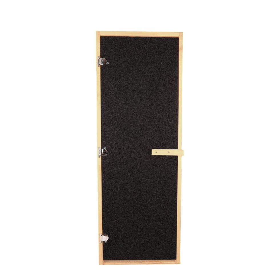 Дверь стекло Бронза Black Матовая 1900х700 (8мм, 3 петли 716 CR) (Осина) Везувий Двери для бани и сауны