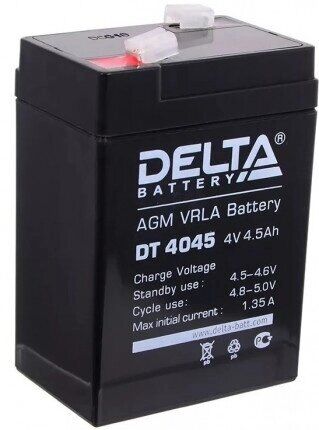 Аккумулятор 4V/4.5Аh (DELTA DT 4045) (70мм)