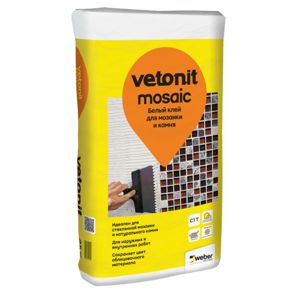 Клей для укладки искусственного и натурального камня Вебер Ветонит мозаик (с в/п более 3%) 25 кг 1014176