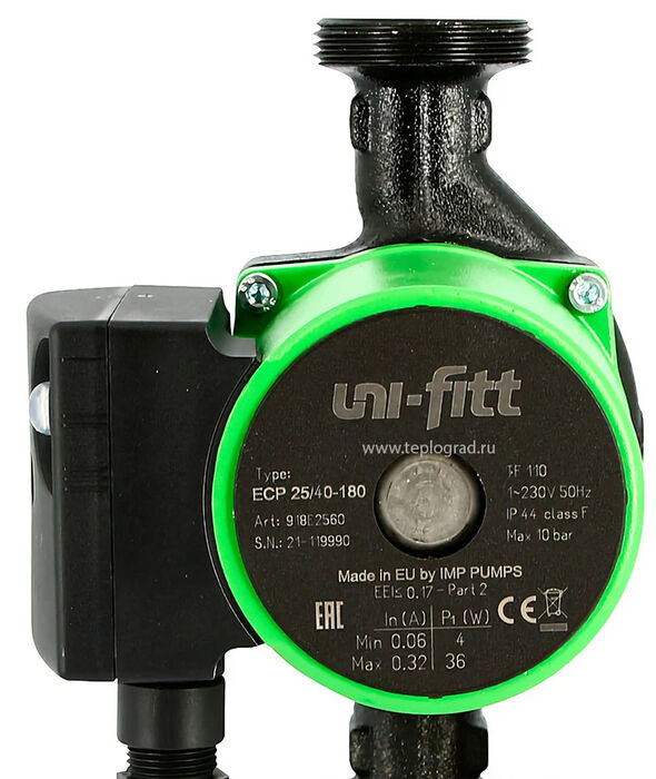 Uni-fitt ECP 25/40 180 с гайками циркуляционный насос