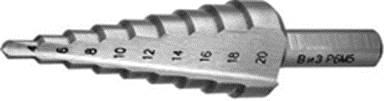 Сверло ступенчатое 4-20 мм 9 размеров Резолюкс