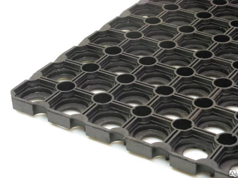 Ячеистый коврик резиновый Ринго-мат 100х150 см 22 мм черный