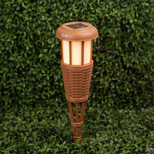 Светильник уличный ERASF22-35 Факел на солнечной батарее садовый бамбук ЭРА Б0053383 