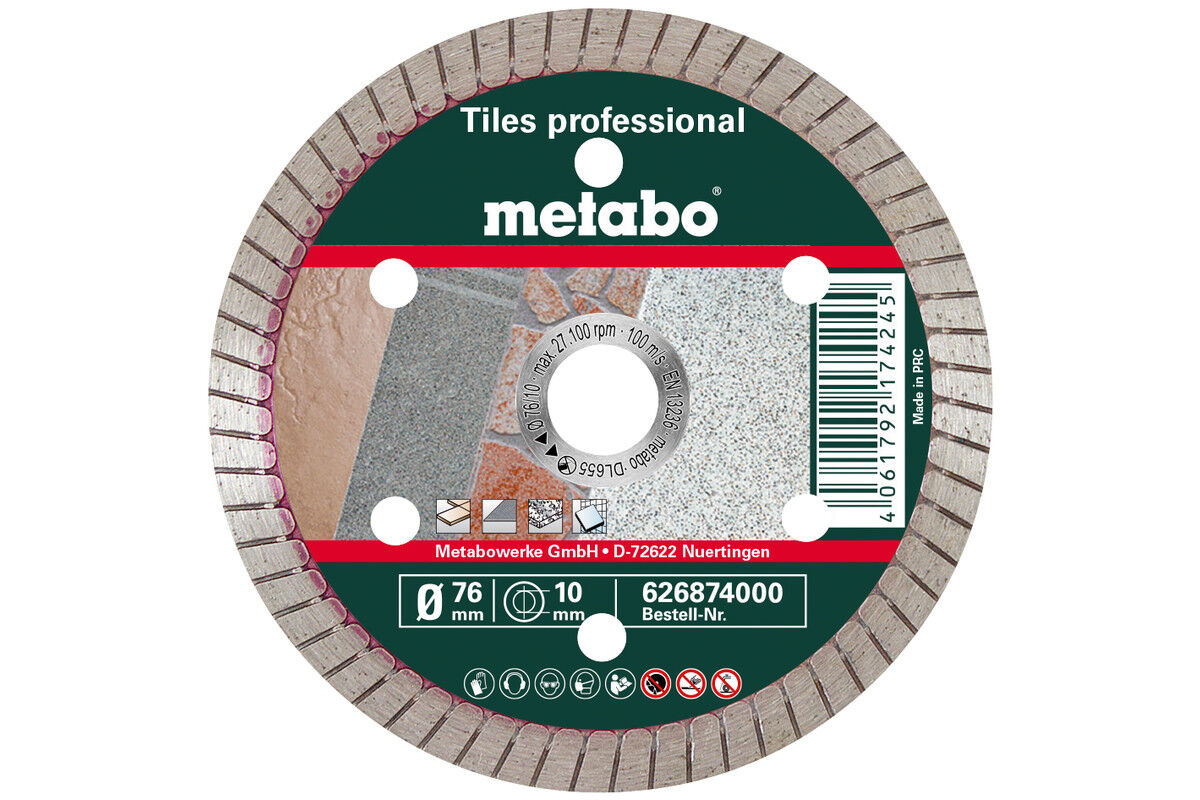 Алмазный отрезной круг Metabo, 76x10,0 мм, «TP», для плитки «professional» (626874000)